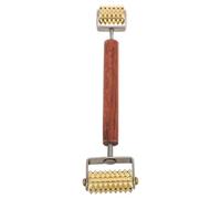 Rouleau de Massage Facial 3d à Double Embout Manche en Bois | Acier Inoxydable, Prise Ergonomique, pour Routine Maison, Femmes Débutantes, Huiles et Soins
