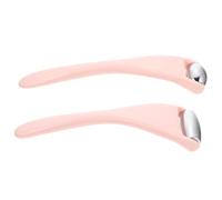 Rouleau de Massage Facial en ABS et Acier Inoxydable Rose 2 Pièces | Visage et Yeux, Réduit les Gonflements les Ombres, Lisse les Fines Lignes, Usage Anti-âge