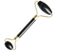 Rouleau De Massage Facial En Jade Obsidienne, Double Tête, Masseur En Pierre De Jade, Pour Le Cou Et Les Yeux, Outil De Relaxation Et Amincissant