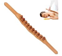 Rouleau de massage Gua Sha, 20 perles Outils de massage de thérapie en bois Stick Stick Masseur de drainage lymphatique pour soulagement de la douleur musculaire