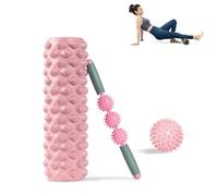 Rouleau de massage musculaire 3 en 1 Kit d'entraînement myofascial mousse Roller avec bâton et balle massage pieds soulage la tension musculaire