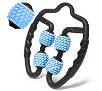 Rouleau de Massage Musculaire des Tissus Profonds, 360° 3d Foam Roller Massage Anti Cellulite, 4 Roues Rouleau en Mousse, Masseur de Jambes Et Relaxation Trigger Point, Accessoires de Manuel