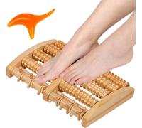 Rouleau De Massage Pieds Bois, Masseur Pieds Double Taille, Masseur Pieds En Bois Avec À Trois Pointes En Bâton D'acupression, Rouleau Massage Pied Pour Douleur Au Pied Relaxation Et Soulagement