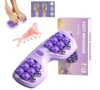 Rouleau De Massage Plantaire, Rouleau De Massagepour Les Pieds Pour Fasciite Plantaire, Le Rouleau De Massage À Double Pied Portable Pour Un Usage Des Bureaux Et De La (Violet)