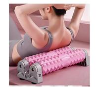 Rouleau De Massage Pour Fascia Et Colonne Vertébrale (53 Cm) Avec Texture 3D, Dureté Moyenne Pour Dos Et Jambes, Idéal Pour Yoga Et Pilates, Livré Avec Support, Rose