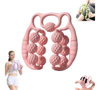 Rouleau de Massage pour Jambes et Mollets 360° - Masseur de Mollet avec 13 Rouleaux, Appareil de Massage Anti-Cellulite pour Cuisses et Jambes, Foam Roller Soulagement Musculaire (Rose 2)