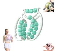 Rouleau de Massage pour Jambes et Mollets 360° - Masseur de Mollet avec 20 Rouleaux, Appareil de Massage Anti-Cellulite pour Cuisses et Jambes, Foam Roller Soulagement Musculaire (Vert clair)