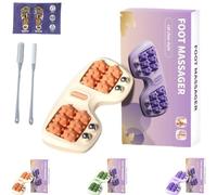 Rouleau de Massage pour Pieds, Rouleau de Massage Portable en Forme de Patte de Chat pour la Circulation Vibrant pour Fasciite Plantaire avec Brosse à Pieds (Orange, 2)
