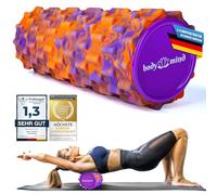 Rouleau de massage Rouleau de fitness Rouleau de sport Rouleau thérapeutique ; entraînement des fascias au niveau de la nuque, du dos et d'autres groupes musculaires (Orange-Violet)