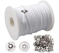 Rouleau De Mèche De Bougie, 61 M 200 Pieds Bobine De Mèche De Bougie Rouleau De Mèche De Bougie En Coton Tressé Blanc Bobines De Ficelle Sans Fumée Fabrication De Fournitures Pour la Fabrication De Bo