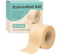 Rouleau de pansement hydrocolloïde 5 cm x 5 m - Ruban adhésif imperméable à découper - Patch de bandage flexible et doux pour la peau pour ampoules, acné, plaies mineures - Autocollant et sans latex