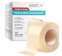Rouleau de pansements hydrocolloïdes pour soins des plaies - 5 cm x 3,6 m - Ruban adhésif imperméable - Flexible et doux pour la peau - Pour ampoules, acné, plaies mineures, taille à faire soi-même et