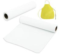 Rouleau de papier à dessin blanc - 10 m de papier artistique, peinture, esquisse - Rouleau de papier chevalet pour enfants - Papier d'affichage sans avec 1 tablier pour enfant