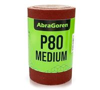 Rouleau de papier abrasif - P80 - 11,5 cm x 5 m - Pour bois et murs - Papier abrasif moyen - Grain 80