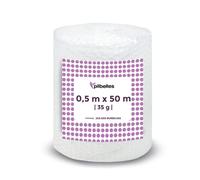 Rouleau de papier bulle de 50 cm de large et 50 mètres de longueur. Papier à bulles idéal pour l'emballage, le déménagement, les boîtes.