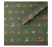 Rouleau de papier cadeau à motif sapin Noël et flocons neige, idéal for les fêtes loisirs créatifs Fournitures for emballage, grand rouleau Papier d'emballage de Noël(Green B)