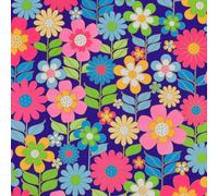 Rouleau de papier cadeau avec motif de fleurs néon 70 cm x 2 m - Papier cadeau pour anniversaire, fête des mères, Pâques - Rouleau de papier cadeau à motif floral - Papier d’emballage coloré & papier