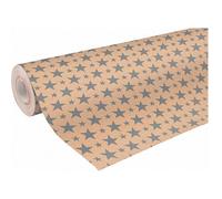 Clairefontaine Bobine papier kraft recyclé 223801C 50 m x 70 cm 70 g Motif Étoiles Argent