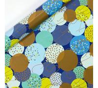 Rouleau de papier cadeau d'anniversaire coloré pour fête d'anniversaire - 43 x 300 cm - Motif dinosaure - Pour garçons et filles (bleu)