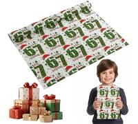 Rouleau de Papier Cadeau de Noël 67 Mèmes, Papier d'Emballage Festif pour Noël, Secret Santa & Cadeaux Humoristiques, Papier Plié pour Fête d'Anniversaire, Nouvel An, Décorations