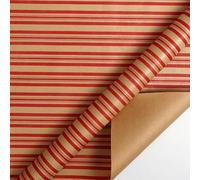 Rouleau de papier cadeau de Noël vintage en papier kraft classique à rayures rouges en sucre d'orge rustique avec quadrillage Motif Noël 43 x 300 cm