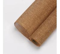 Rouleau de papier cadeau en lin style coréen 48 x 450 cm vintage naturel pour emballage cadeau pour Saint-Valentin, mariage, fête d'anniversaire (café foncé)