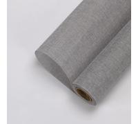 Rouleau de papier cadeau en lin style coréen 48 x 450 cm vintage naturel pour emballage cadeau pour Saint-Valentin, mariage, fête d'anniversaire (gris)