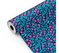 Rouleau de papier cadeau, grand rouleau 62 cm x 100 m • FLEURS • Idéal pour : Boutiques Entreprises Boutiques emballer des cadeaux Anniversaires Baby Showers Mariages Décoration [FP Fiesta Paper]
