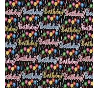 Rouleau de papier cadeau Happy Birthday - 70 cm x 2 m - Avec motif d'anniversaire - Rouleau de papier cadeau pour anniversaire d'enfant - Papier d'emballage coloré et papier d'emballage - Multicolore