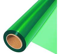 Rouleau de Papier Cadeau Vert Transparent Cellophane - 45 cm x 30 m, Épaisseur 2,5 mm - Pour Emballage Cadeau et Bouquets Fleuristes