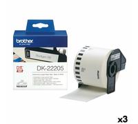 Brother Rouleau de Papier Continu DK-22205 Noir/Blanc (3 Unités)