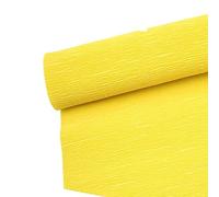 Rouleau de papier crépon de qualité supérieure pour la fabrication de fleurs,25 cm de Largeur, 2,5m de Longue (jaune)