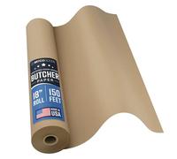 Rouleau de papier de boucher marron - 45,7 cm x 45,7 m - Rouleau de papier kraft marron pour emballer et fumer de la viande - Non ciré, non blanchi, durable de qualité alimentaire - Rouleau de papier