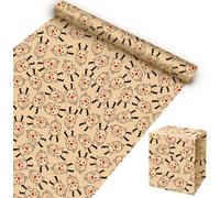 Rouleau De Papier D'emballage De Noël ,43 Cm X 10 M Papier D'emballage Avec Le Renne Rudolph Pour Cadeaux Papier Kraft D'emballage Pour Boîtes-Cadeaux Décoration De Fête