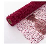 Rouleau de papier d'emballage en maille jacquard - 4,57 m x 0,5 m - Enveloppes de bouquet floral texturé pour fleurs fraîches, fleuriste de qualité supérieure et emballage cadeau (06-bordeaux)