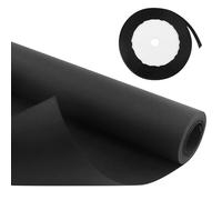 Rouleau De Papier Kraft Noir 10 M X 38 Cm, Papier Noir Mat Pour Travaux Manuels, Papier Kraft Grand Format Pour Mariage, Anniversaire, Avec 1 Rouleau De Ruban Noir Avec Bord Doré
