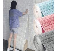 Rouleau de papier peint adhésif 3D mural DIY de 70 cm x 100/500/1000 cm, mousse souple imitation brique pour décoration murale de cuisine, pièce, panneau mural de fond 70cmX1000cm,70cmX500cm,70cmX100c