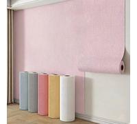Rouleau de papier peint auto-adhésif thermique à décoller et à coller, revêtement mural texturé isolant de 3 mm d'épaisseur for les mauvais murs froids du plafond de la cuisine(Pink,500 x 50 cm)