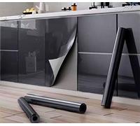 Rouleau de papier peint autocollant en vinyle effet noir pour meubles, murs, portes, 45 x 300 cm, noir