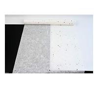 Rouleau de papier peint décoratif en fibre naturelle HanJi - Blanc avec des taches d'écorce de mûrier - 54 cm x 20 m