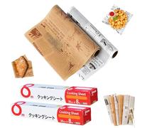 Rouleau de Papier Sulfurisé, 2 Rouleau 800 x 30cm Papier à Sandwich Alimentaire, Papier de Charcuterie pour Grillades, Sandwichs et Chips, Blanc, Brun