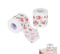 Rouleau de papier toilette de Noël | Rouleau de papier toilette imprimé rennes | Rouleau de papier toilette sur le thème de Noël pour restaurant, table à manger, maison, toilettes, salle de bain