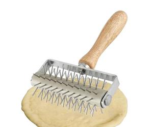 Rouleau de pâte à pâtisserie - Docker à pizza à pointes - Outils de poinçonnage - Accessoire de préparation de la pâte - Outil de roulage uniforme - Machine à pizza anti-ampoules - Aide à la cuisson à