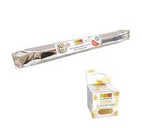 Rouleau de pâte à sucre blanche Ø 36 cm + paillettes dorées