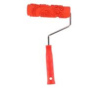 Rouleau de peinture à texture en relief en caoutchouc de 7 pouces pour impression murale, avec manche de 15 cm, idéal pour la peinture de motifs floraux en bricolage ; outil de