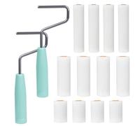 Rouleau de peinture en mousse, kit de rouleau peinture 14pcs en mousse haute densité portable avec tête brosse à 3 tailles et support pouce éponge pour mur, surfaces plates, 2 + 4 + 6