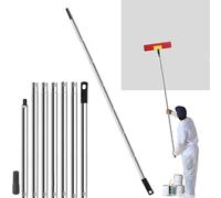 Rouleau de peinture extensible de 2,8 m, 7 sections en acier inoxydable avec adaptateur conique, réglable (80 cm-280 cm) pour peindre les murs, les plafonds, les sols et le nettoyage des fenêtres