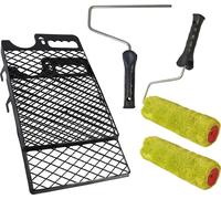 Rouleau de peinture professionnel Kit de peintre Grille de raclage Etrier de fixation Rouleau de peintre 4 pces