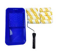 Rouleau de peinture réutilisable en fibre acrylique avec plateau épais pour peinture murale, brosse en polyester réutilisable, peinture murale en mousse