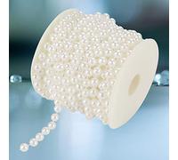 Rouleau de perles artificielles de 8 mm pour mariage, artisanat, fête, décoration d'intérieur (blanc)